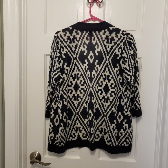 Talbots Diamond Pattern Open Front Cardigan Lightweight size MP - Picture 4 of 8